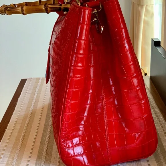 New‼️♥️NWOT Large Italian croc print leather bag by J Peterman✨✨✨ - Picture 4 of 7